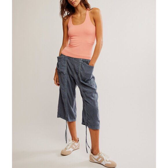 FREE PEOPLE Clean Lines Racerback Cami / Brilliant Coral - Picture 5 of 7